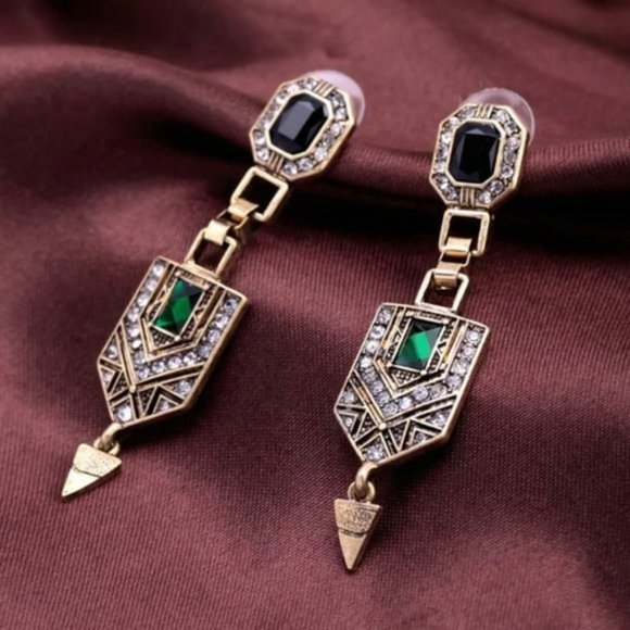 Elegant vintage drop earrings - Picture 1 of 4